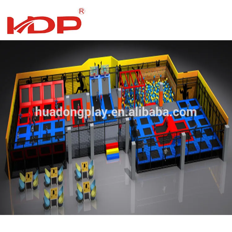 Ingrandisci Trampoline Park Parco giochi professionale al coperto con tecnologia avanzata e certificati CE/ASTM/TUV/GS