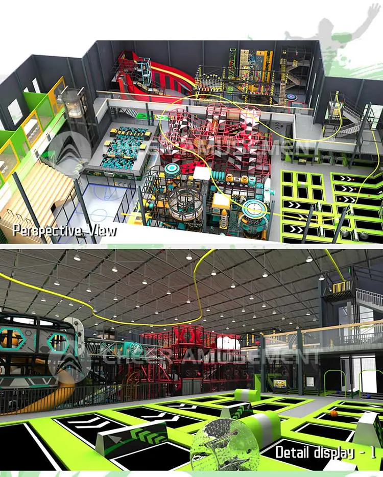 Amazing Indoor Sports Park Adventure Trampoline Park Total Solution by Cheer Amusement