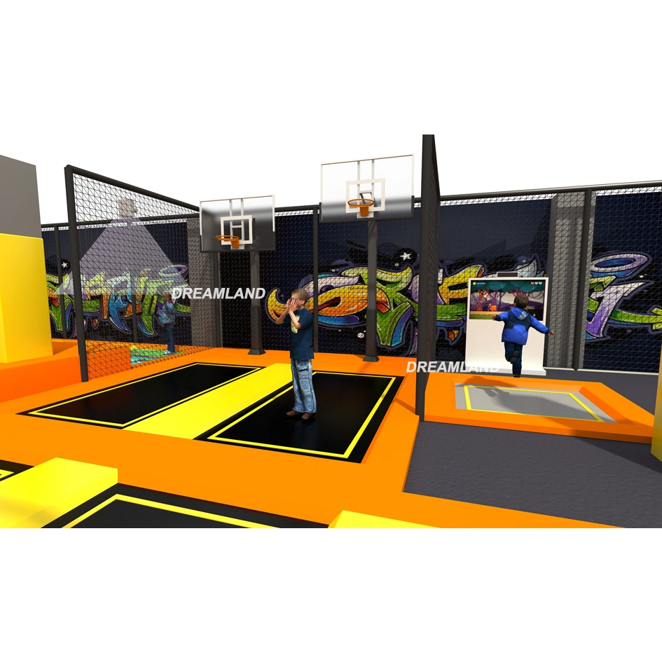 Commercial Kids Jumping Area Basketball Hoop Funny Trampoline Park for Sale