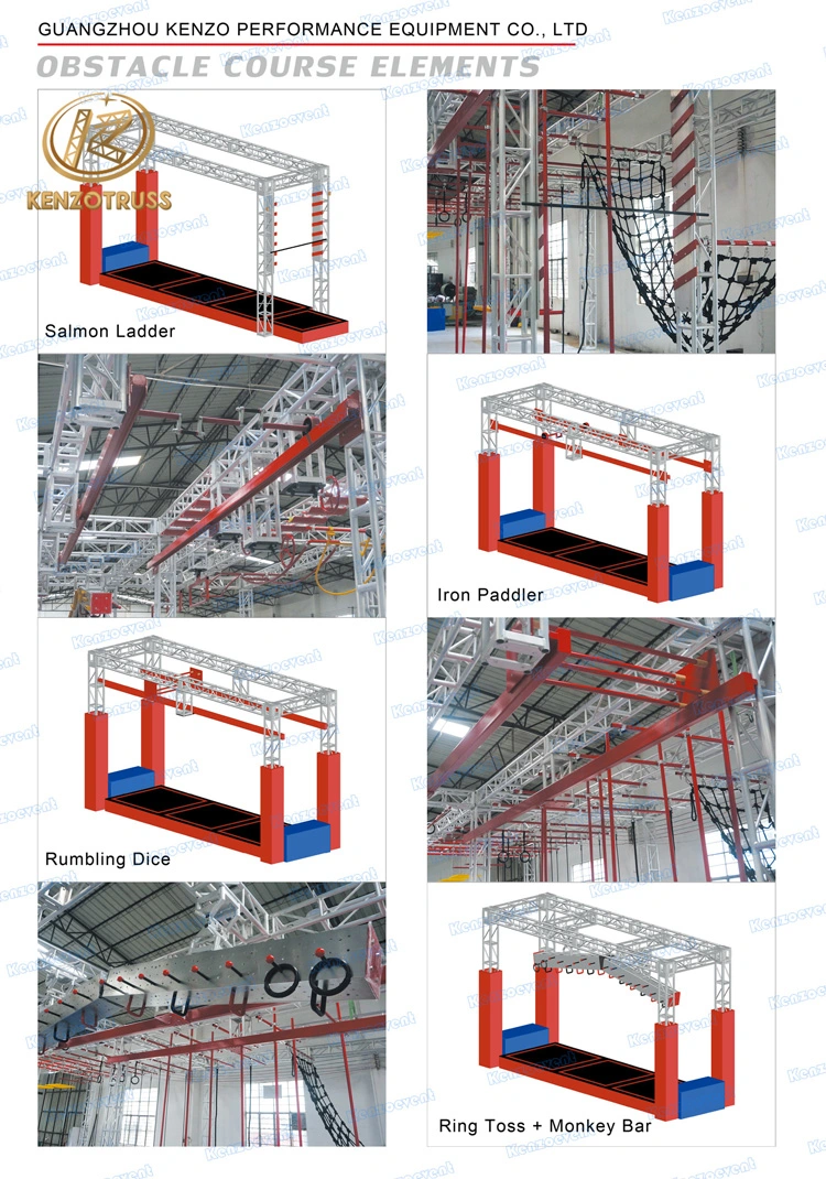 Indoor Ninja Warrior Kids Obstacle Course with Aluminum Structure