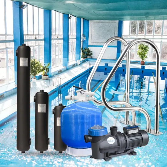 Riscaldamento piscina, illuminazione piscina, scaletta piscina, set completo, accessori attrezzatura piscina